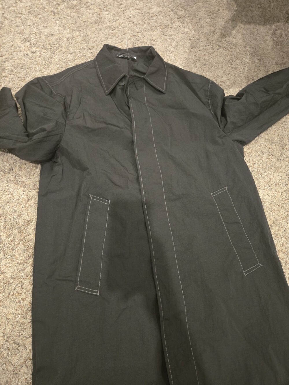 Zara Mens Size XL Nylon Trench Coat